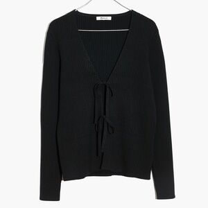 Madewell Tie-Front Bellemoor Ribbed Cardigan Sweater